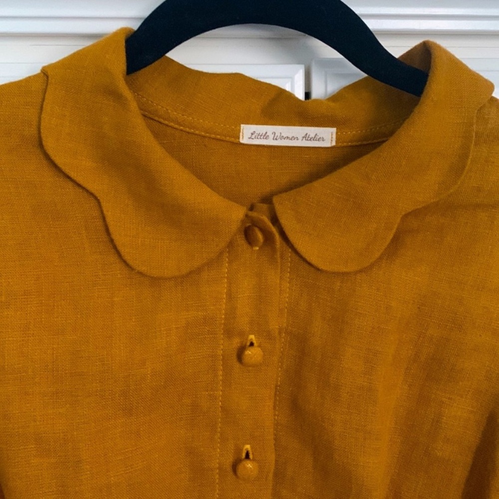 LITTLE WOMEN ARTELIER BETH BLOUSE LINEN OCHRE M